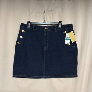NWT Michael Michael  Kors Denim Mini Skirt, Size 16, Color Dark Blue